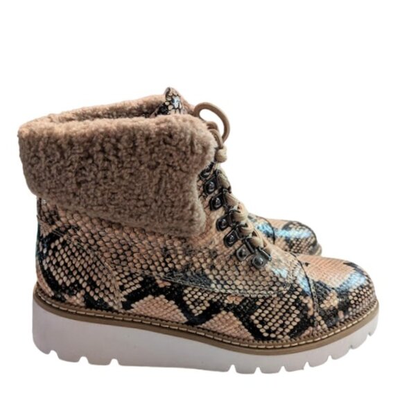 Aerosoles Alden Leather Snake Print Wedge Heel Ankle Booties Size 6.5 NWOB - Picture 4 of 10